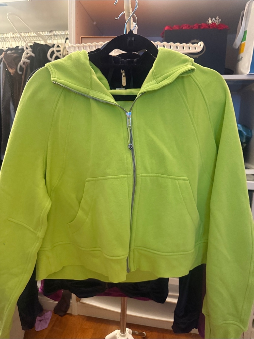 lululemon athletica Lime Green Hooded Zip-Up Sweatshirt